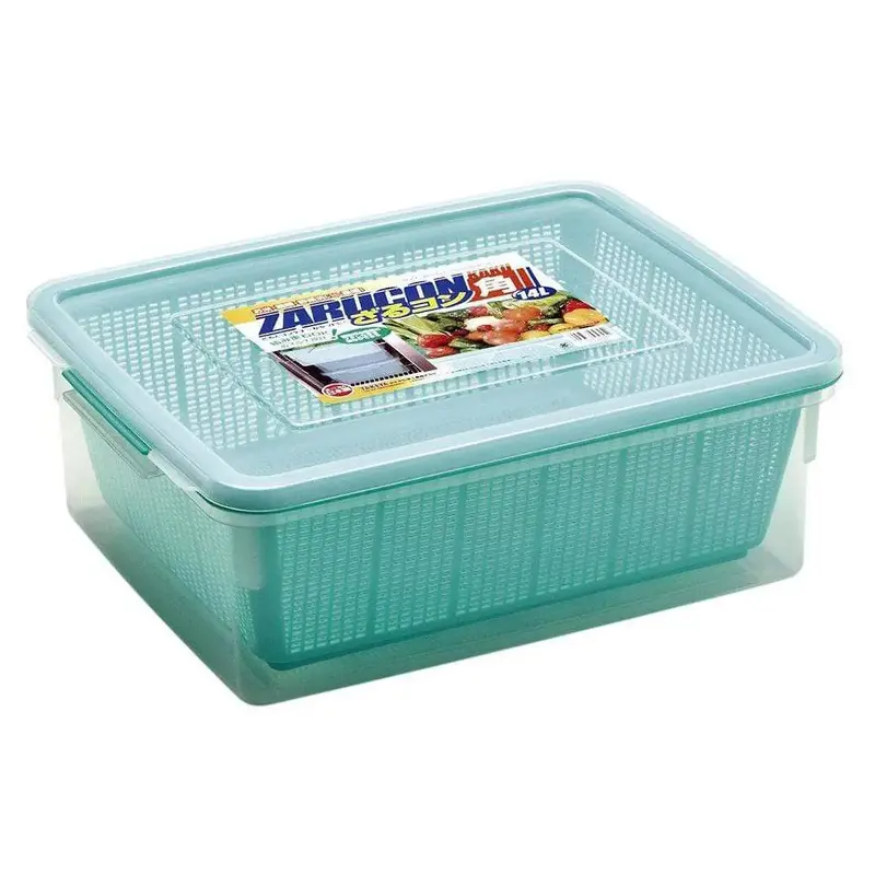 Takeya Polypropylene Drain Container – Rectangular Food Storage With Built-In Colander Base 1