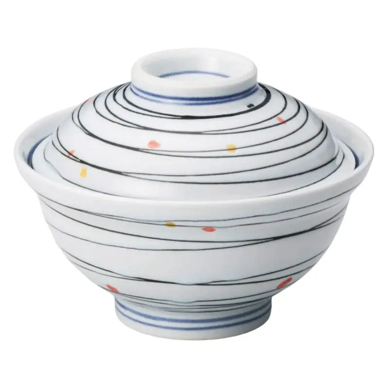 Tokiwa Mino Ware Suisho-Isaribi Donburi Bowl – 15.5 Cm Crystal & Firefly Design 1