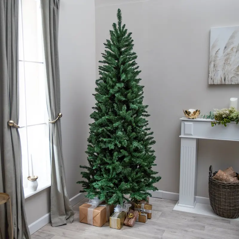 Wentworth Space-Saving 6-Foot And 7-Foot Artificial Pvc Slim Christmas Tree 1