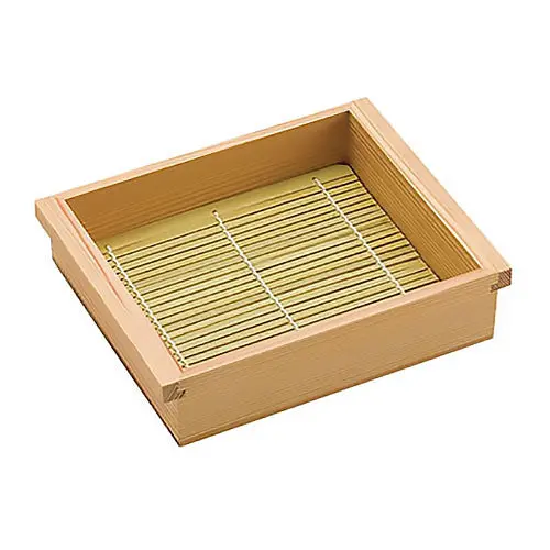 Yamacoh Solid Cedar Soba Serving Box – Natural Grain Wooden Tray 1