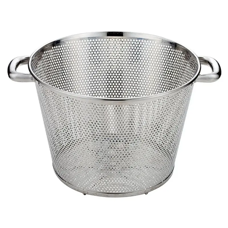 Yukiwa Deep Stainless Steel Perforated Colander – High-Capacity Drainage 1