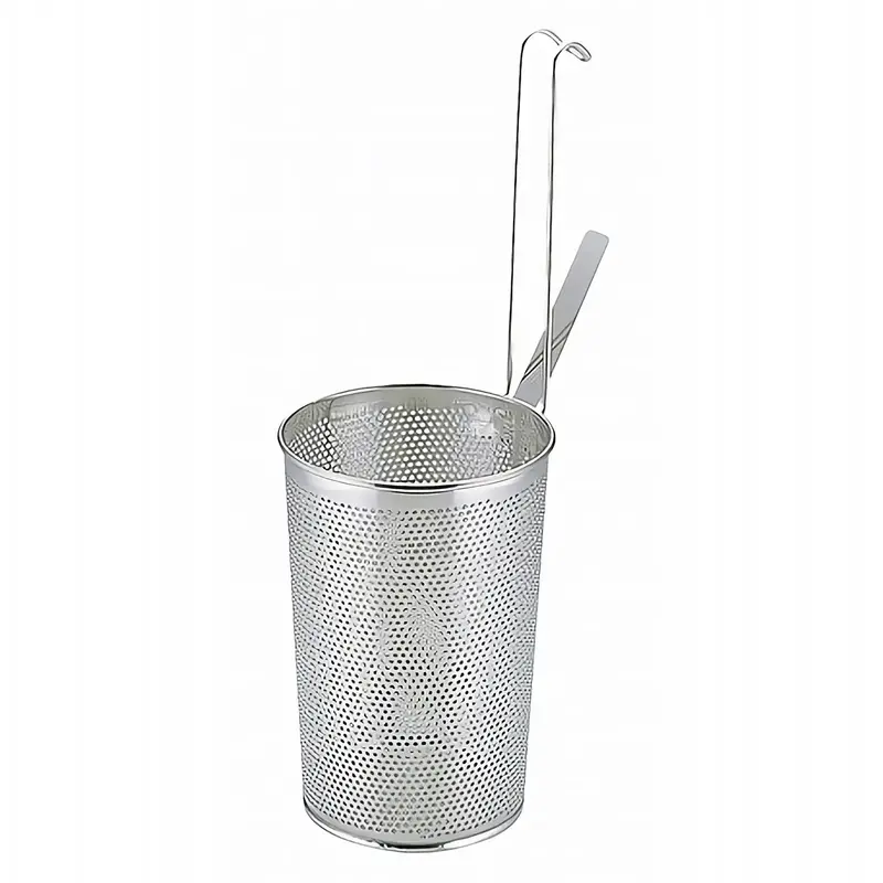 Yukiwa Deep-Well Perforated Stainless Steel Flat-Bottom Strainer (No Handle) 1