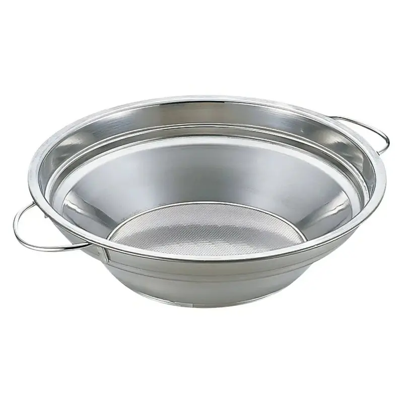 Yukiwa Double-Handled Stepped Oil Strainer – Stainless Steel Deep-Fry Filtration Tool 1