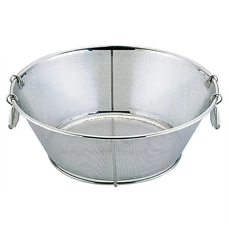 Yukiwa Reinforced Stainless Steel Perforated Colander With Handle Support 1