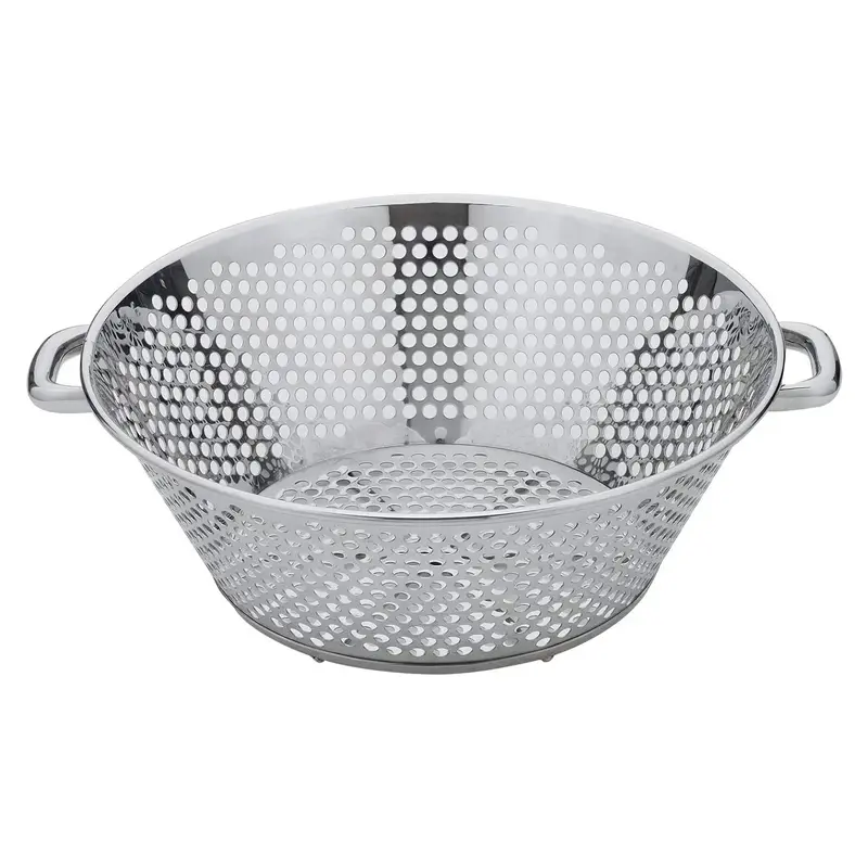 Yukiwa Stainless Steel Perforated Colander With Solid Stainless Handles 1
