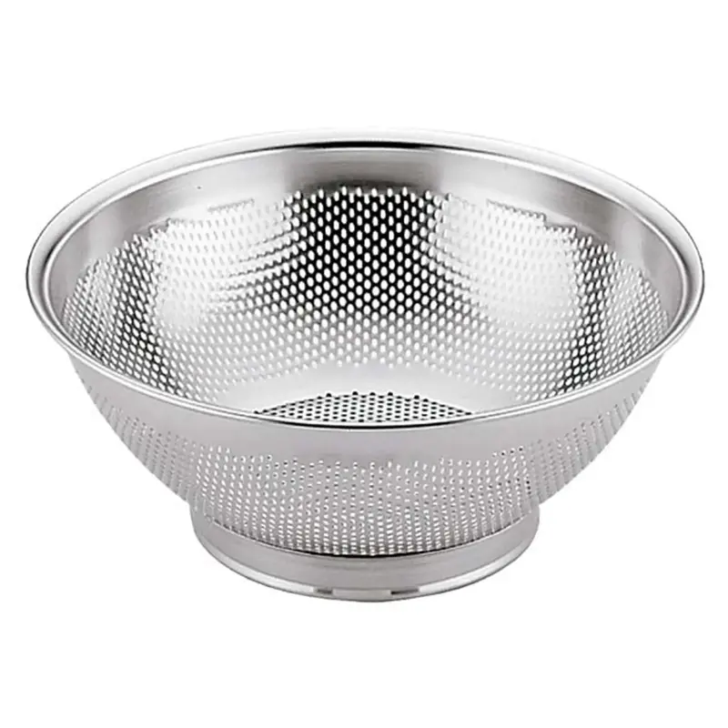 Yukiwa Stainless Steel Perforated Drain Colander With Non-Slip Base 1